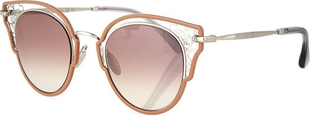 Jimmy Choo Dhelias Filigree Stainless Steel Round Sunglasses