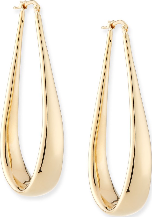 Alberto Milani Millennia 18k Gold Electroform Oblong Hoop Earrings