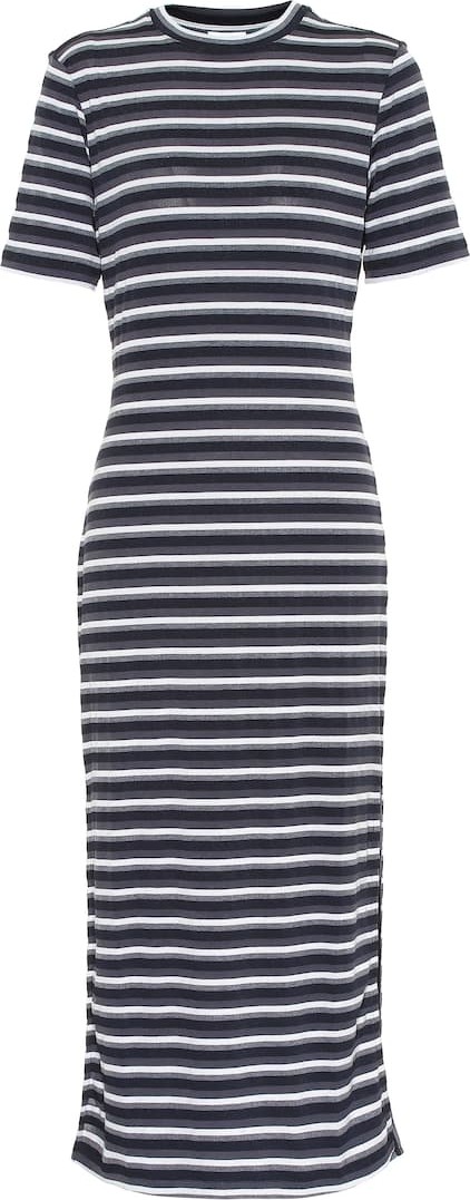 Ganni Striped midi shirt dress