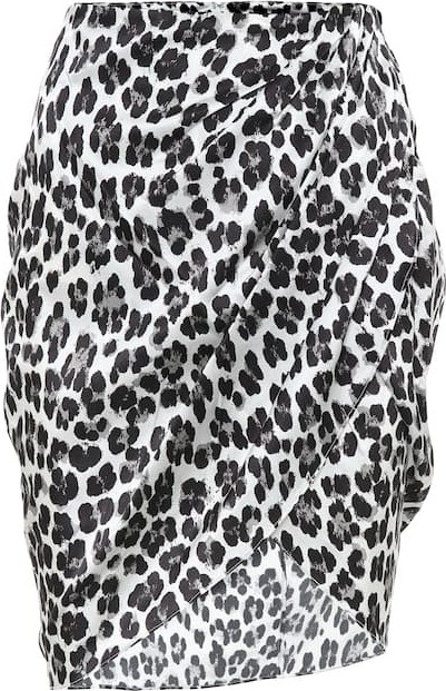 Caroline Constas Leopard-print stretch-silk skirt