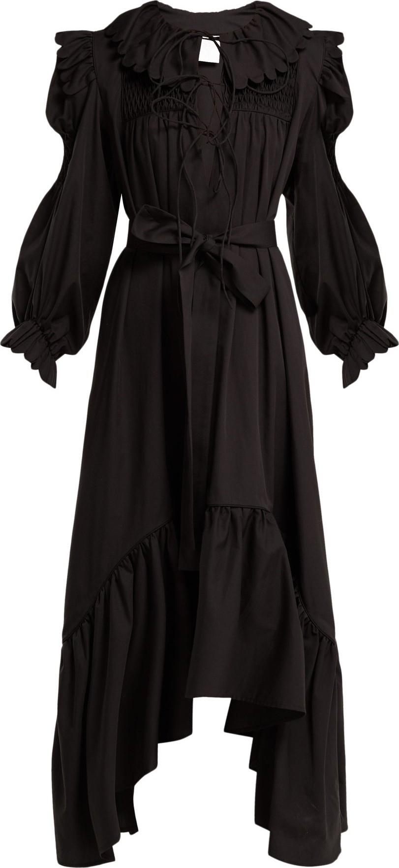 Horror Vacui Defensia smocked cotton dress