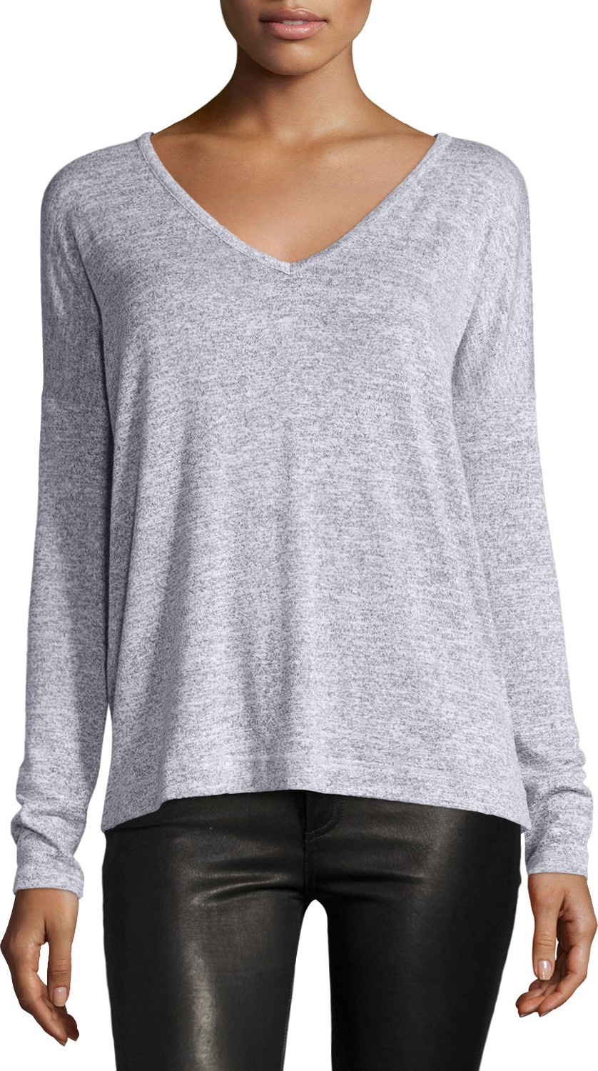 Rag & Bone Theo Long-Sleeve V-Neck Tee