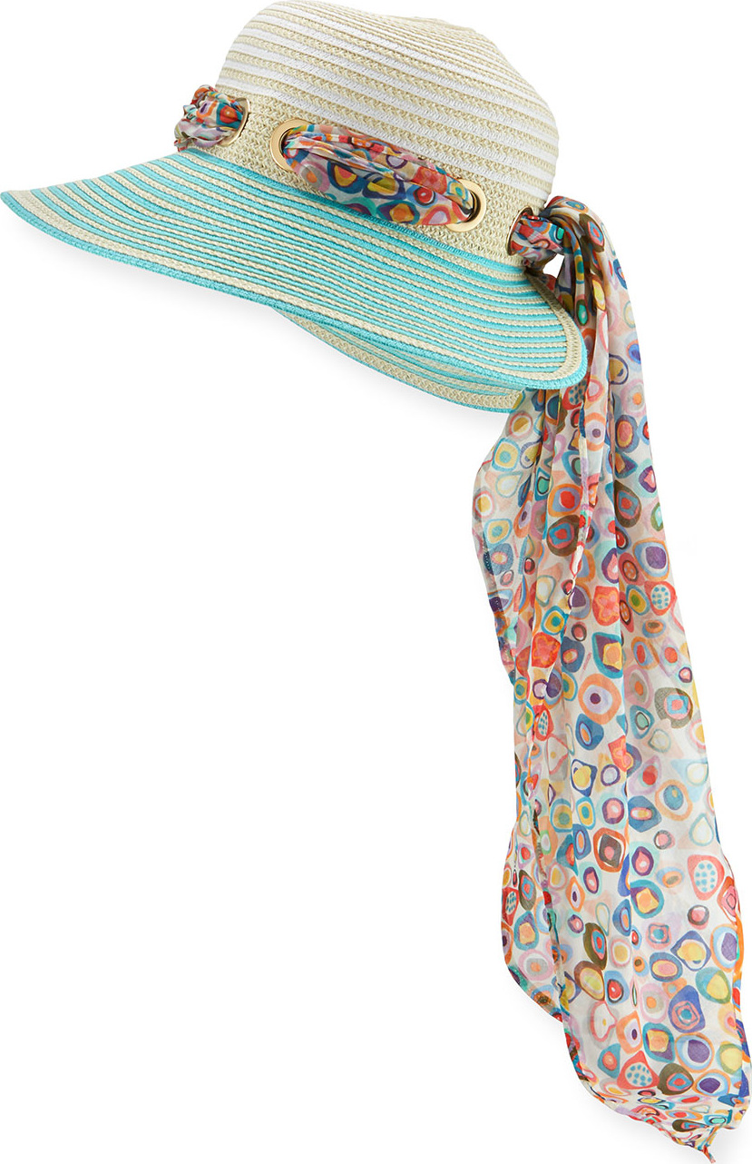 Missoni Sun Hat w/ Scarf Detail