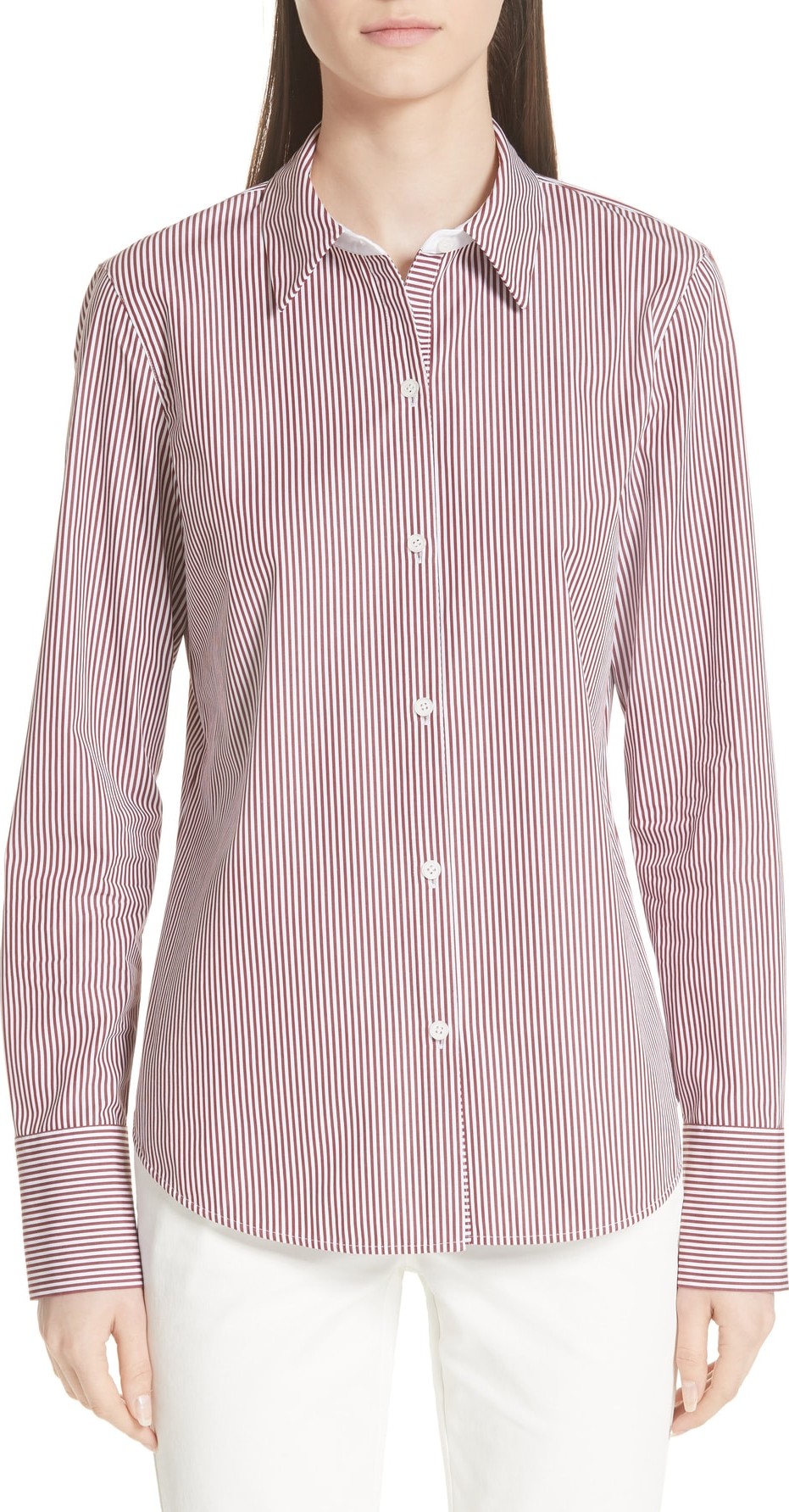 Lafayette 148 New York Linley Stretch Cotton Shirt