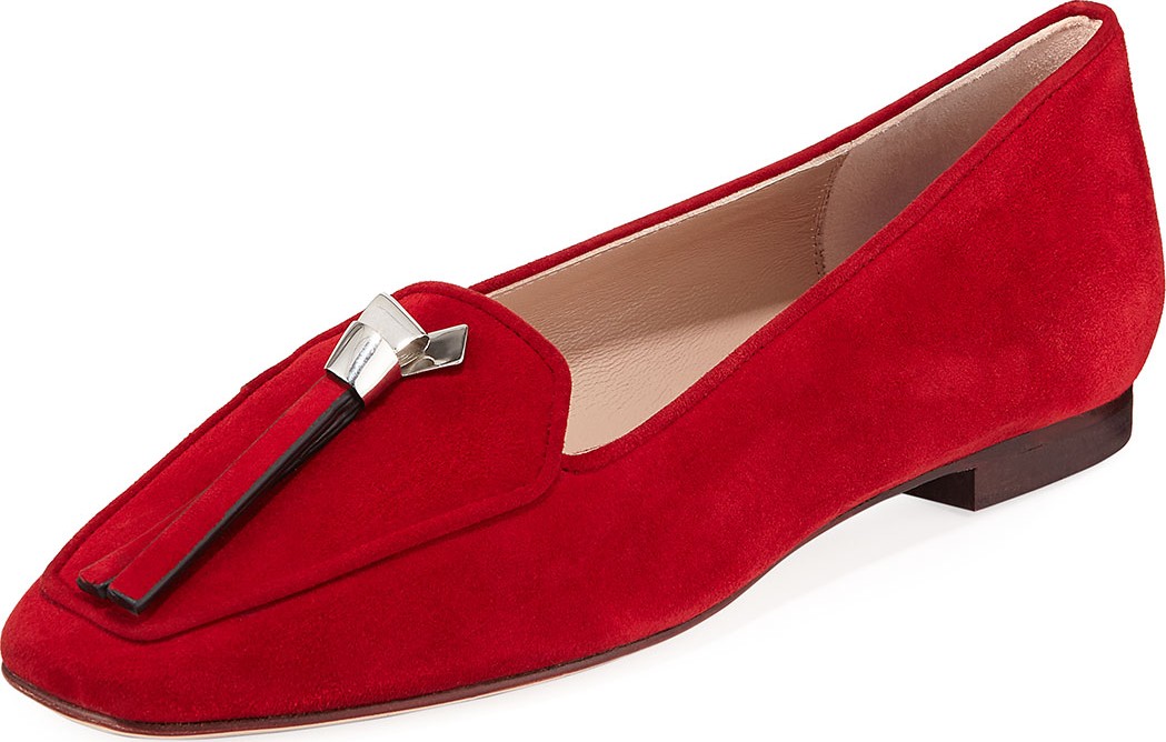 Stuart Weitzman Slipknot Easy Flat Suede Loafers