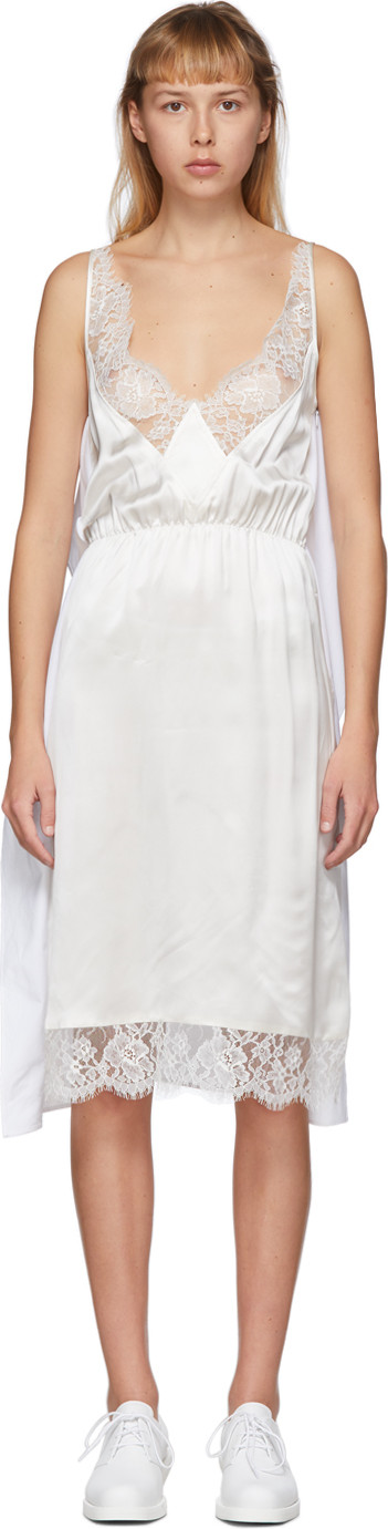 MM6 Maison Margiela White Back Panel Slip Dress MM6 Maison Margiela White Back Panel Slip Dress