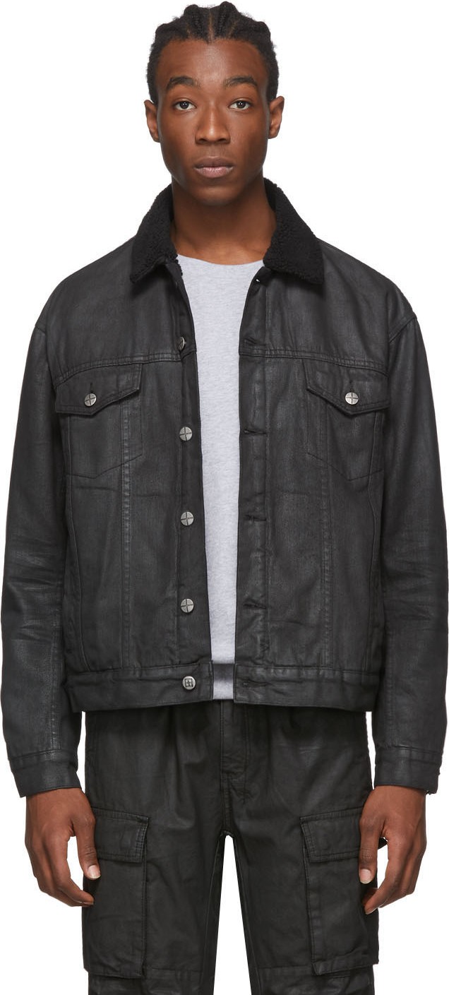 Ksubi Black Denim Borg Oh G Jacket