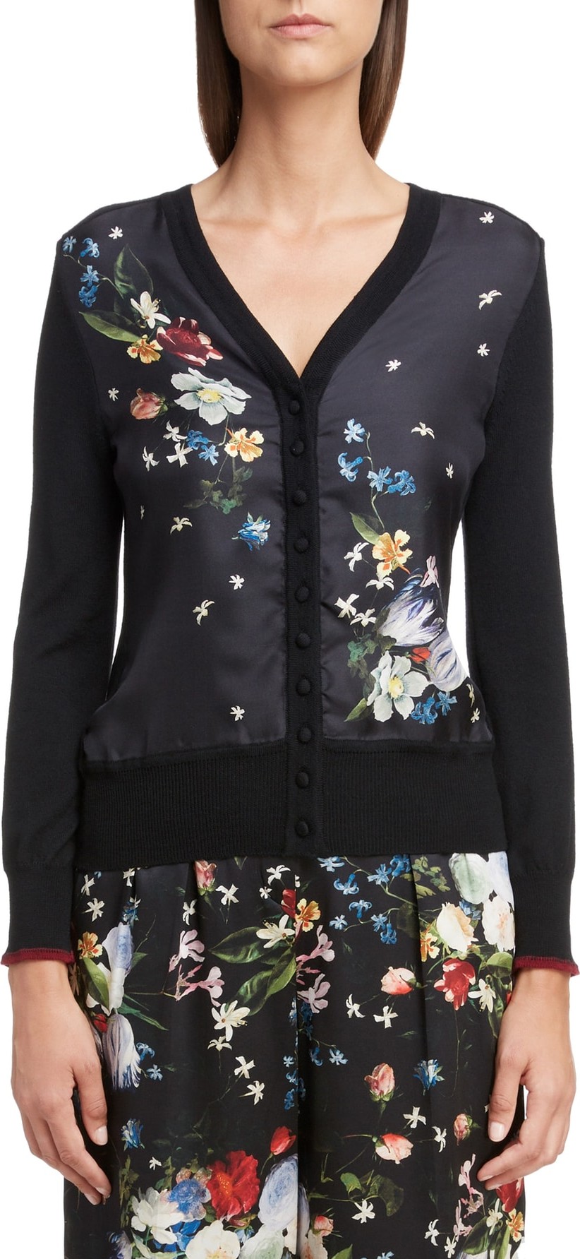 Erdem Floral Merino & Silk Wool Cardigan
