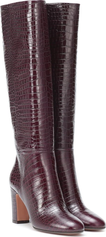 Aquazzura Brera 85 embossed leather boots