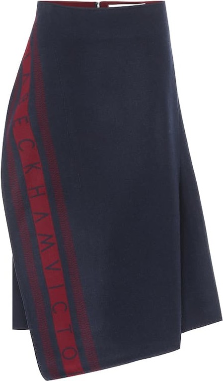 Victoria Beckham Virgin wool jacquard midi skirt