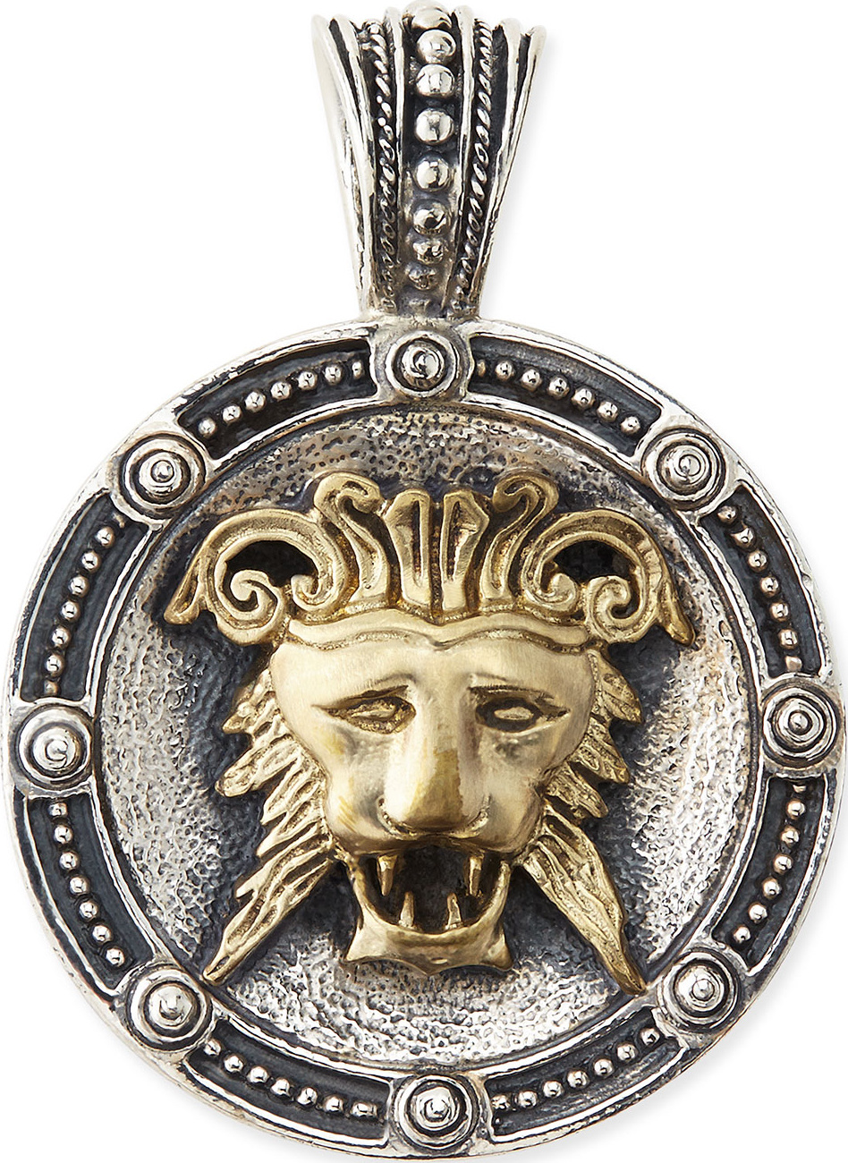 Konstantino Men's Myrmidones Round Lion-Face Pendant