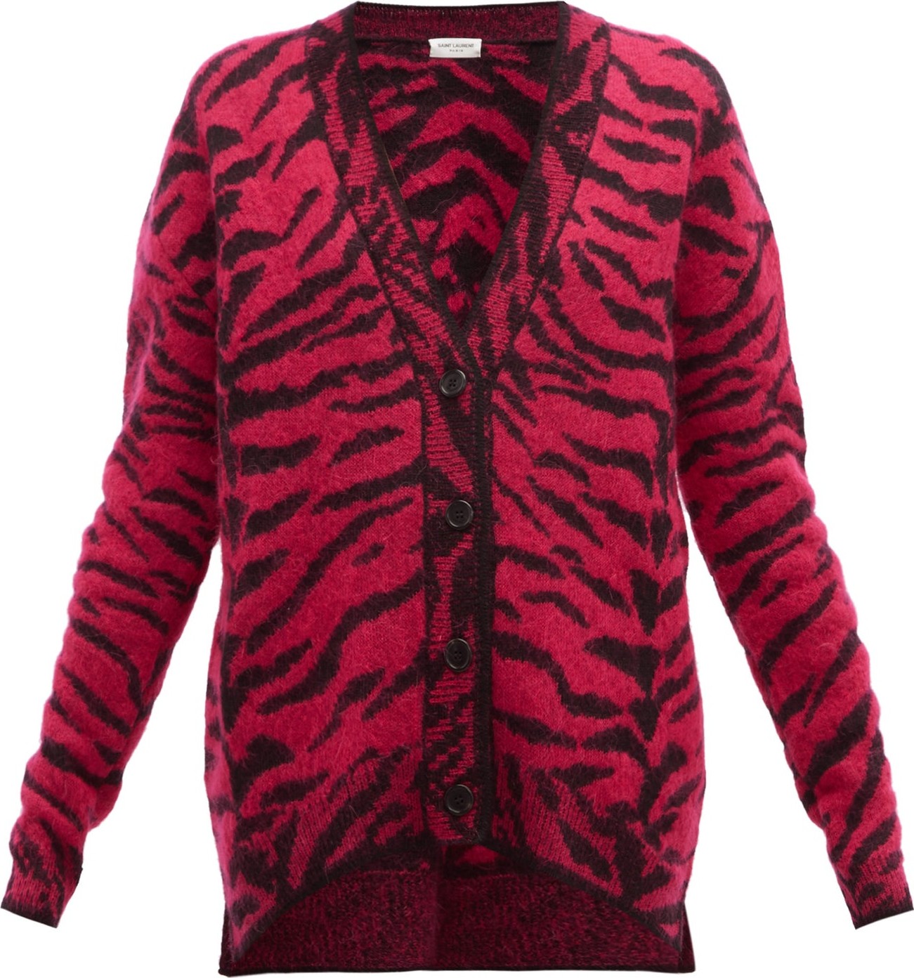 Saint Laurent Zebra-jacquard wool-blend cardigan