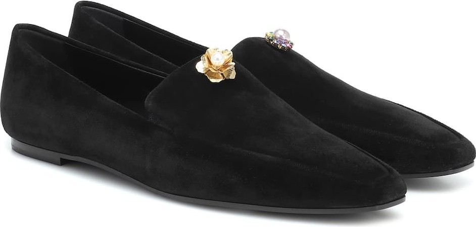 THE ROW Minimal suede loaders