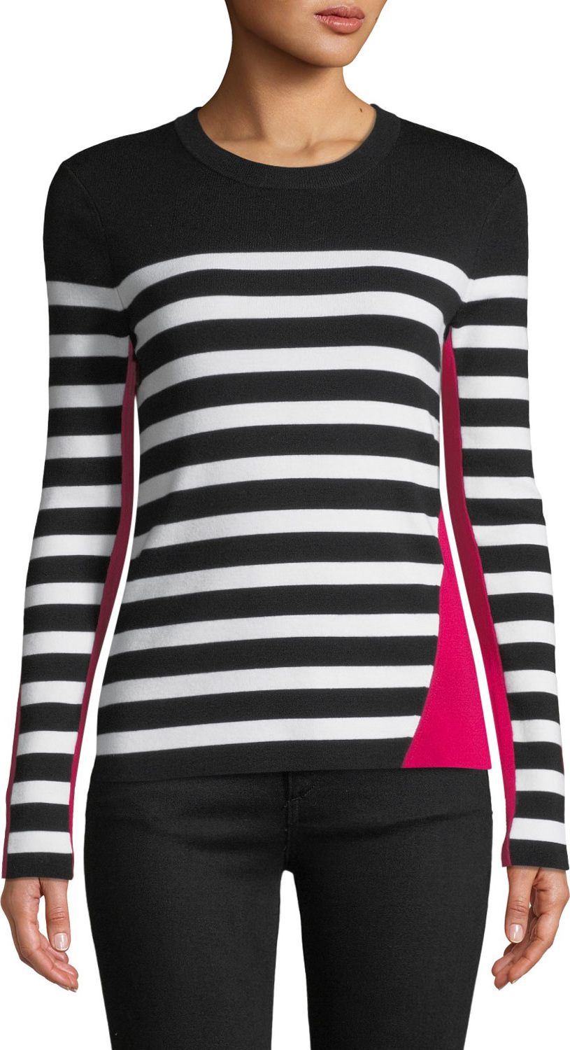 Rag & Bone Cecilee Crewneck Striped Colorblock Pullover Sweater Rag & Bone Cecilee Crewneck Striped Colorblock Pullover Sweater