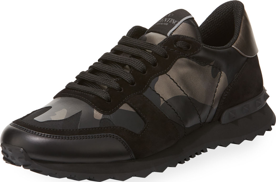 Valentino Men's Rockrunner Camo Leather Sneaker Valentino Men's Rockrunner Camo Leather Sneaker