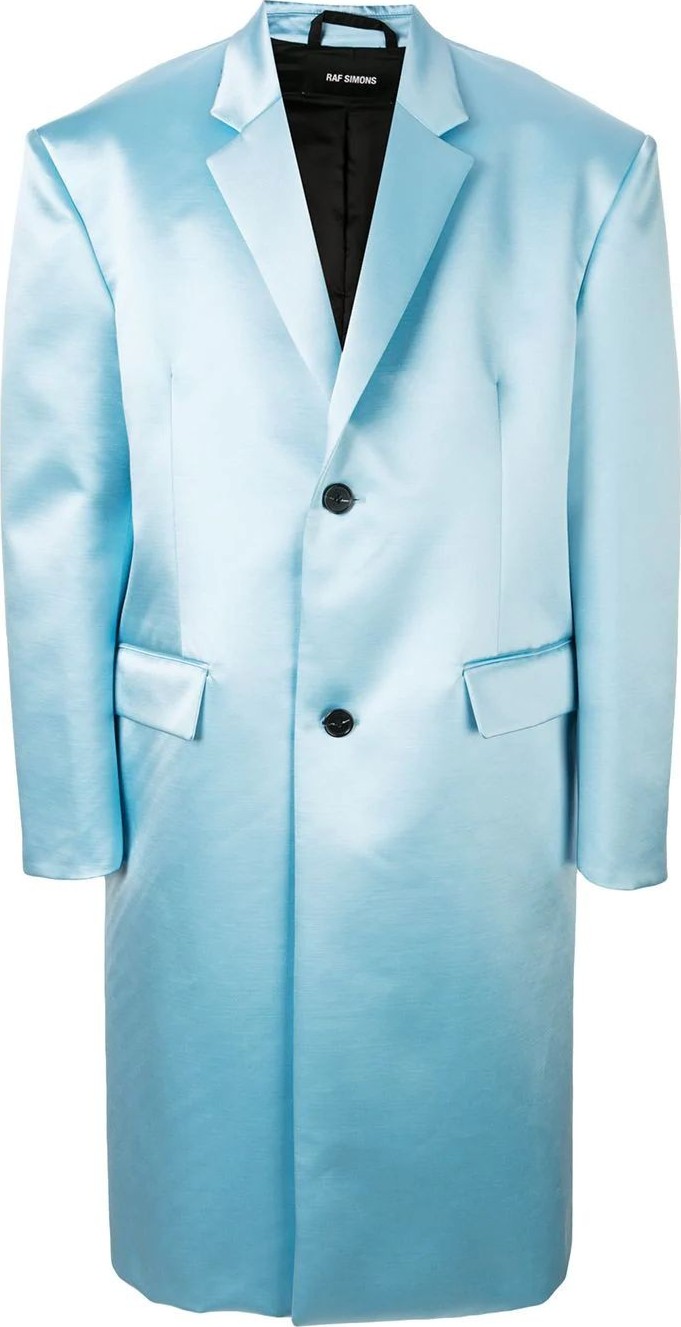 Raf Simons Blue shiny tailored coat