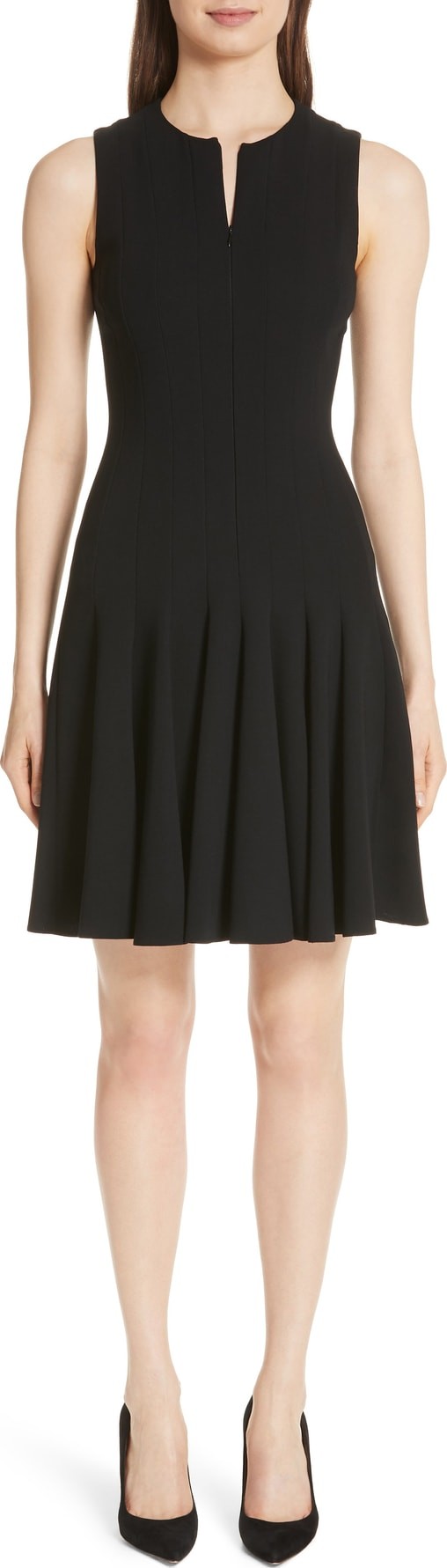 Akris Sleeveless Godet Pleat Dress
