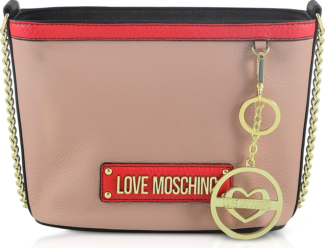 Love Moschino Powder Pink Chain Bucket Bag