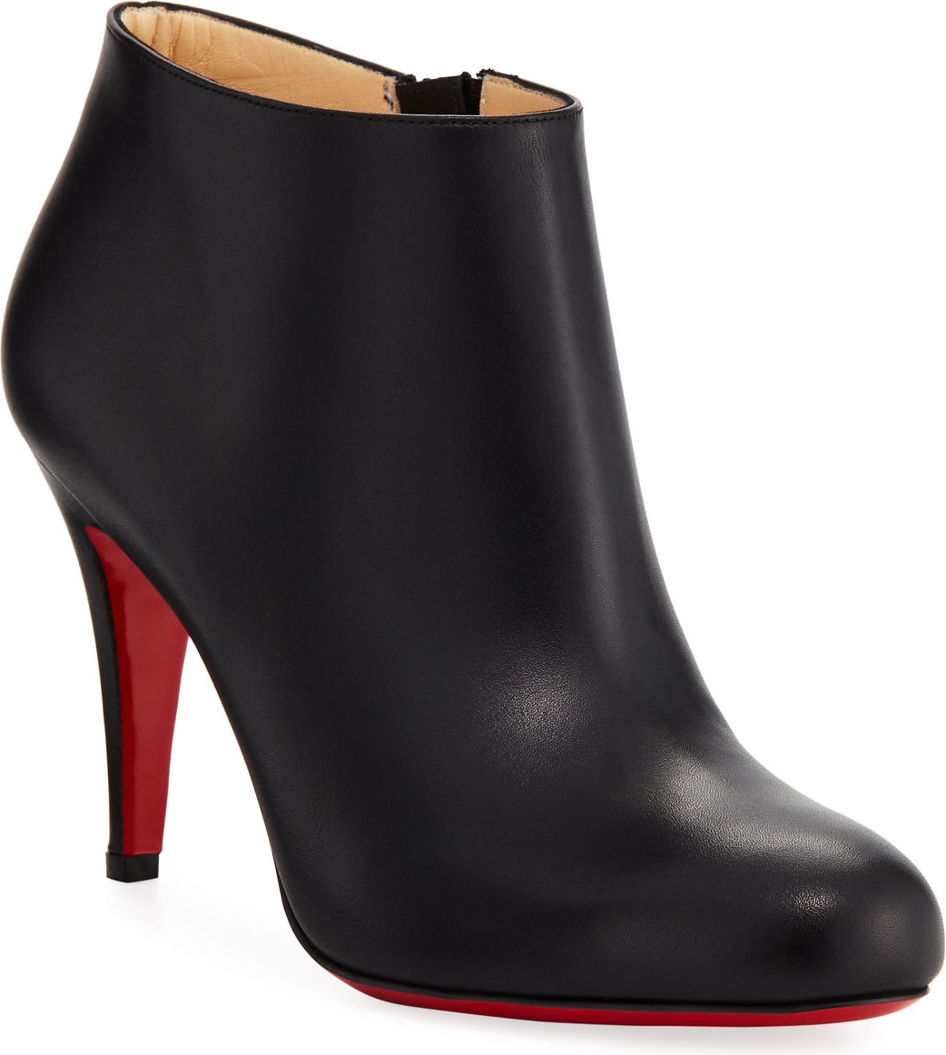 Christian Louboutin Belle Leather Red-Sole Ankle Boots