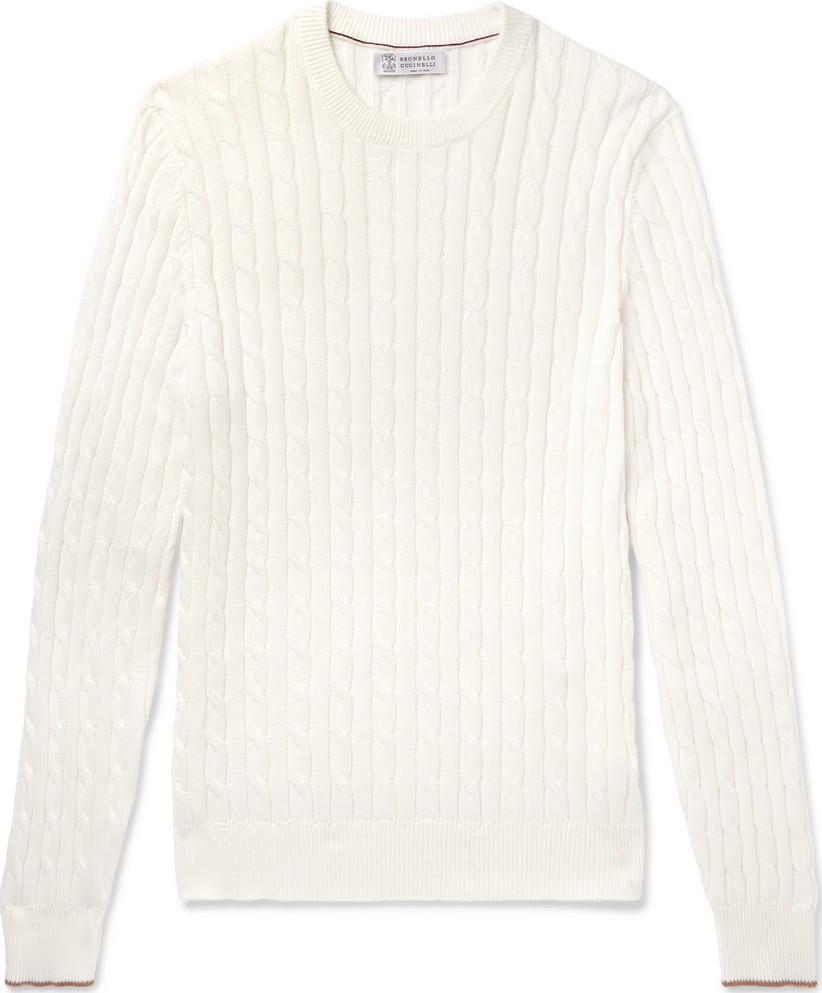 Brunello Cucinelli Cable-Knit Cotton Sweater