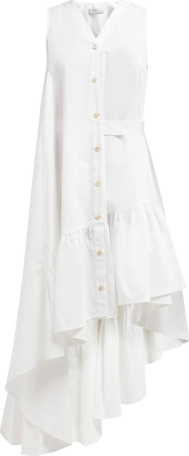 palmer//harding Super asymmetric cotton-poplin midi dress