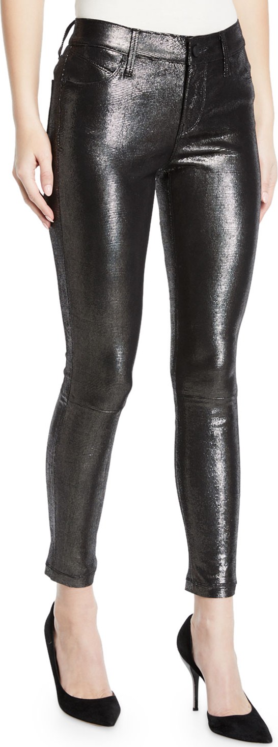 RtA Prince Metallic Leather Skinny Pants