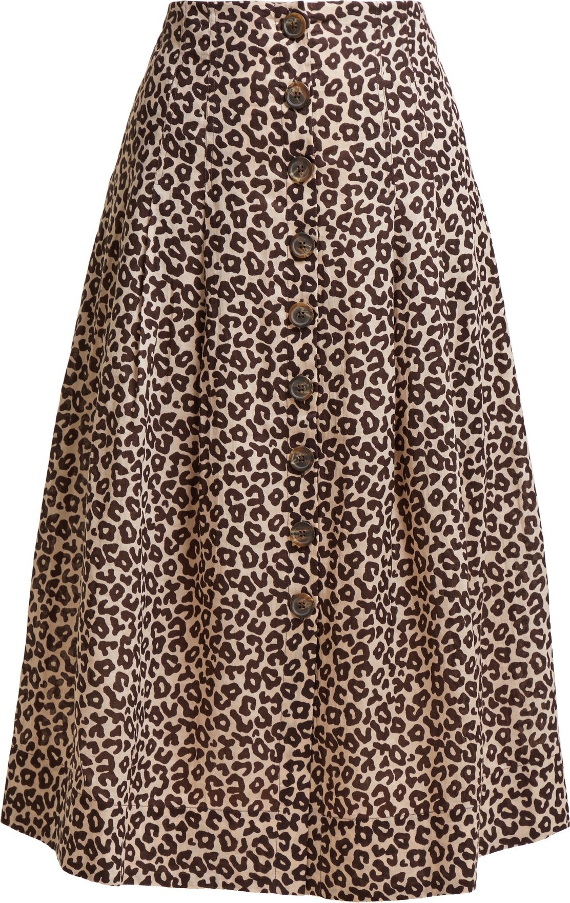 SEA Lottie leopard print button skirt