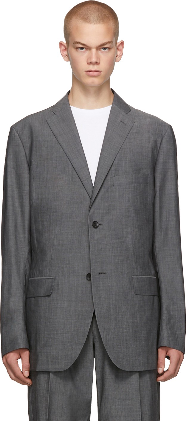 Issey Miyake Men Grey Wool Voile Blazer