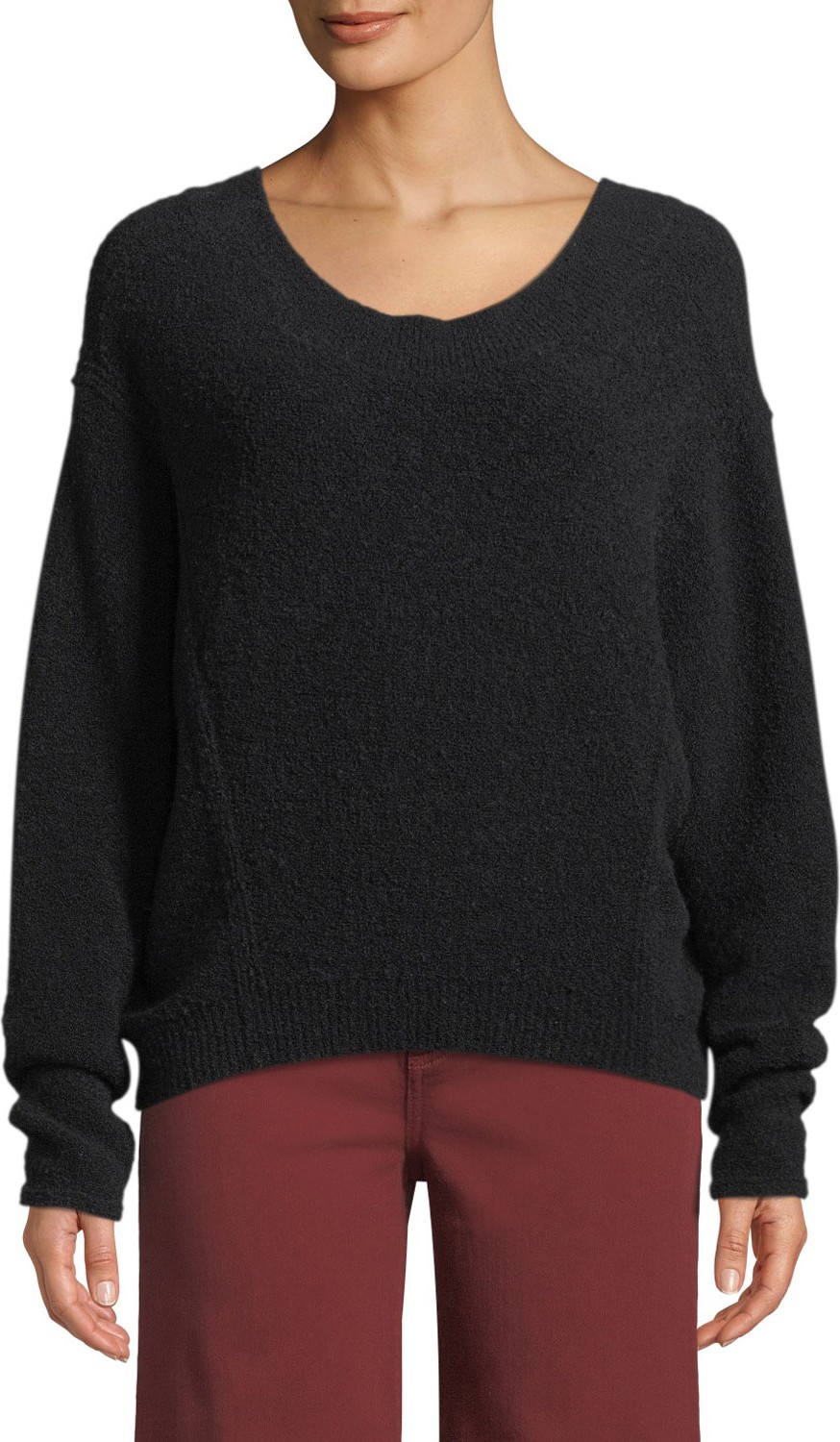 Vince Scoop-Neck Wool Dolman-Sleeve Sweater