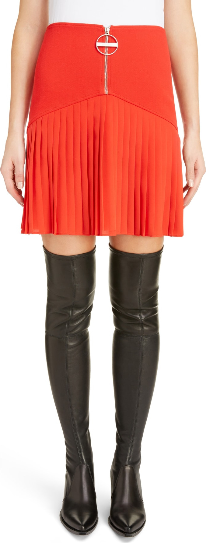 Givenchy Front Zip Pleated Miniskirt