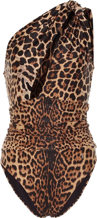 Saint Laurent Leopard-print one-shoulder swimsuit