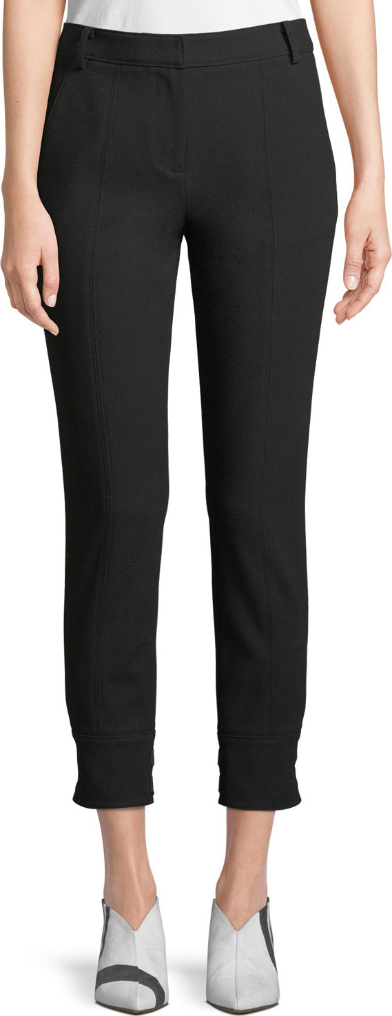 Tibi Anson Stretch Skinny Pants with Buckles