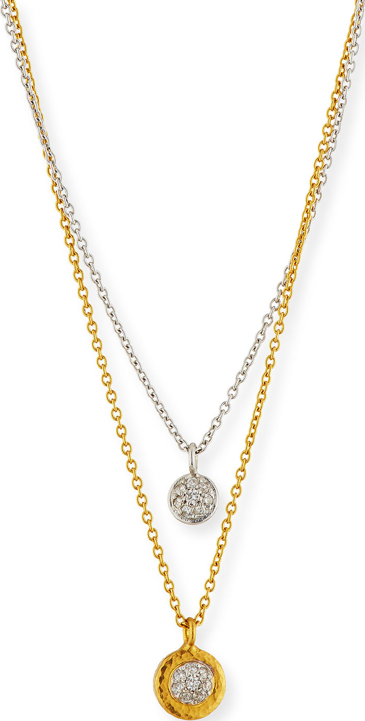 GURHAN Delicate Diamond Pavé Double-Strand Pendant Necklace