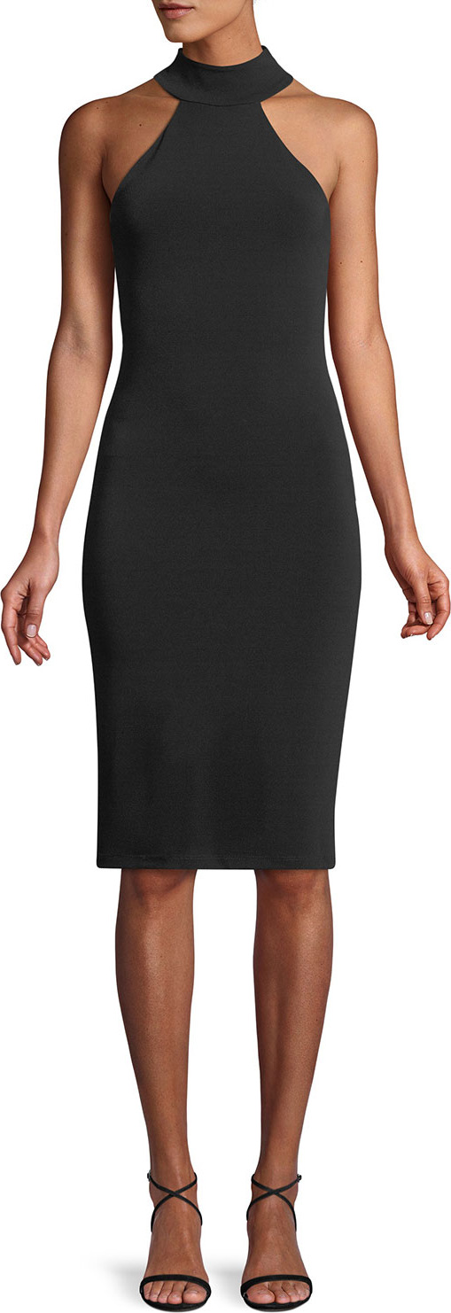 Alice + Olivia Jensen Fitted High-Neck Dress