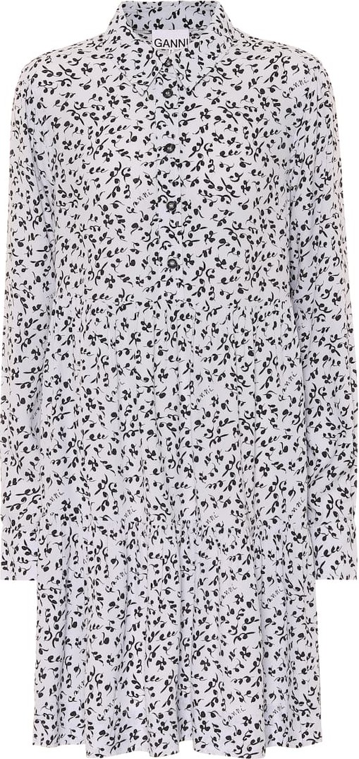 Ganni Printed crêpe minidress