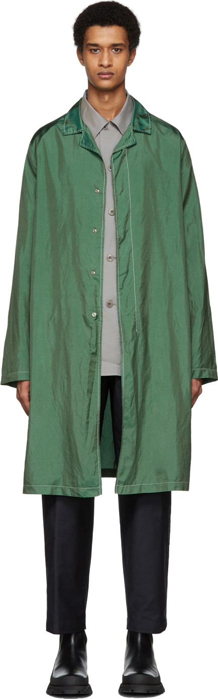 Jil Sander Green Mac Coat