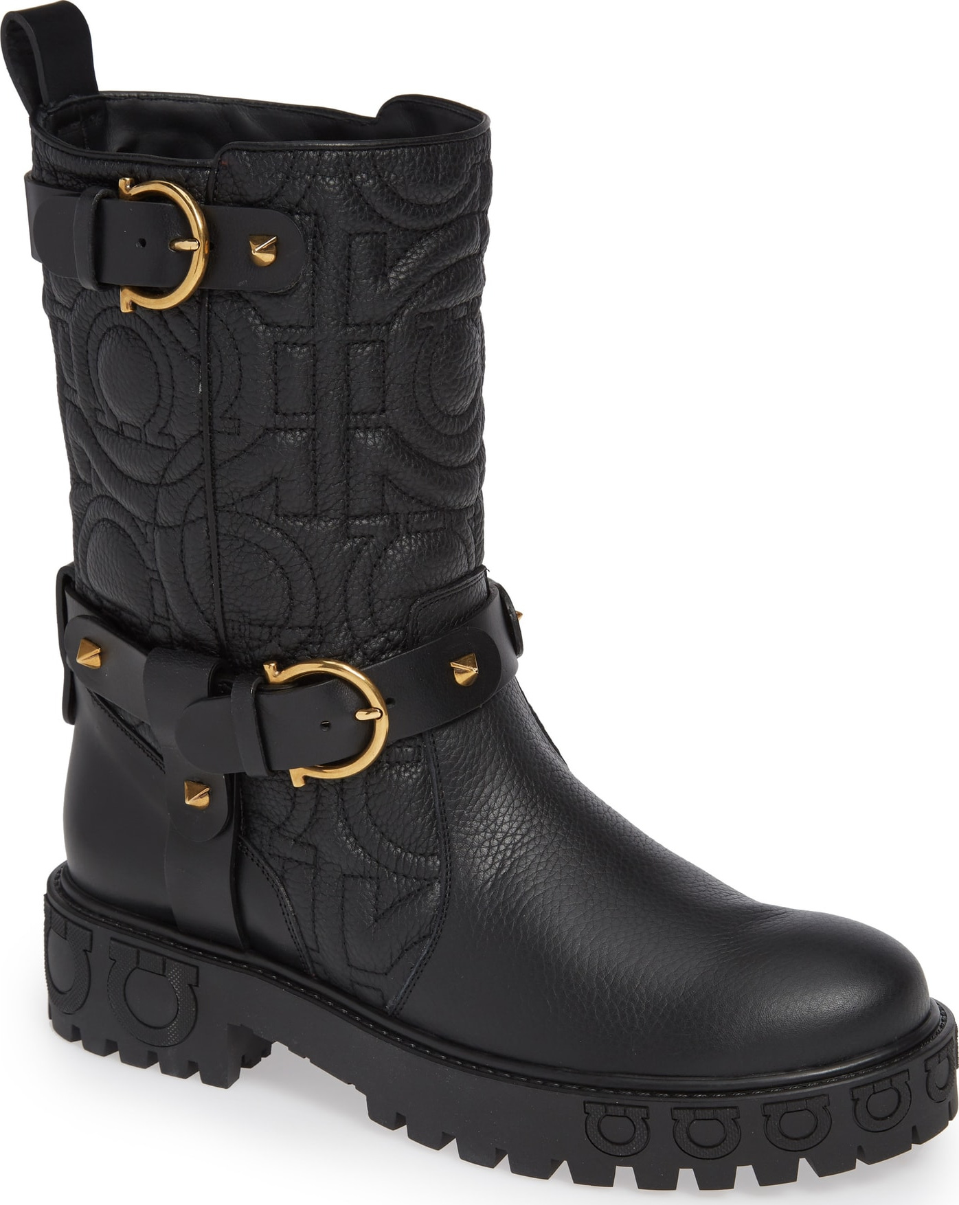 Salvatore Ferragamo Quilted Biker Boot