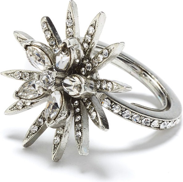 Oscar De La Renta Runway Crystal Pave Point Ring