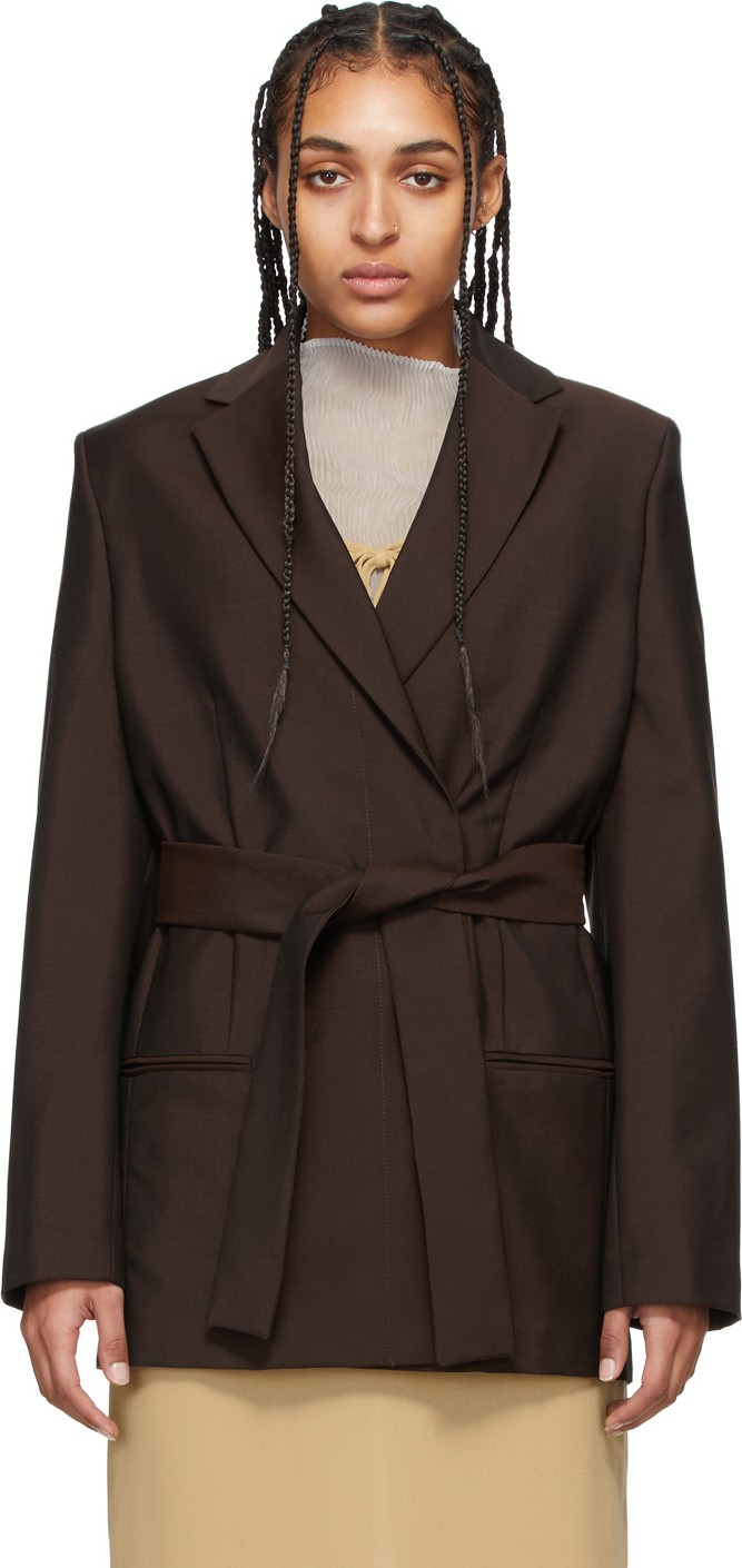 Acne Studios Brown Jannie Belted Blazer