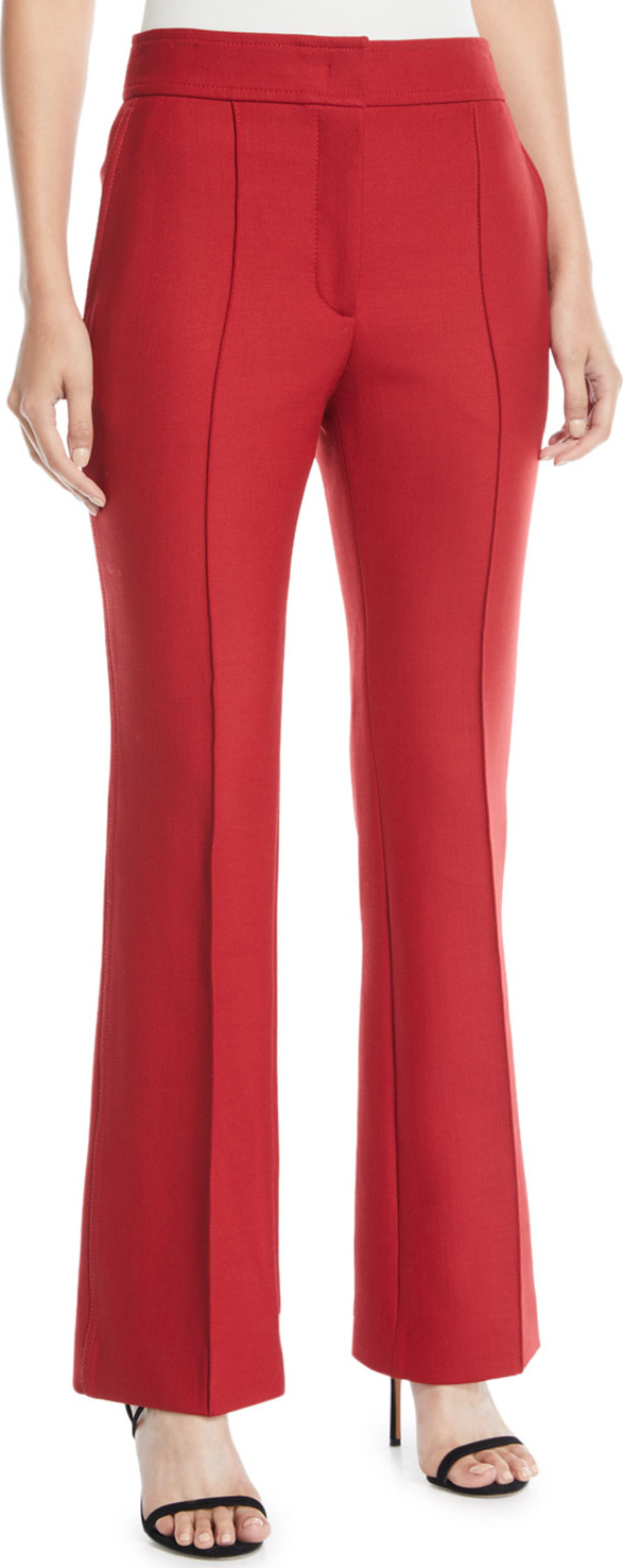 Joseph Ridge Wool-Blend Pants w/ Double Seams