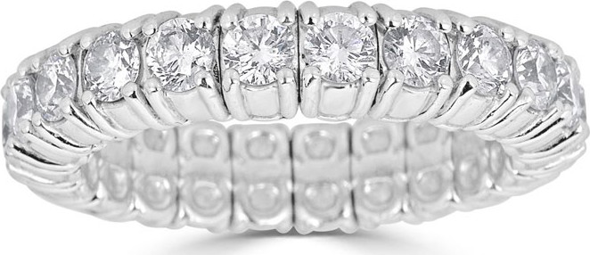 ZYDO Stretch 18k White Gold Round Diamond Ring