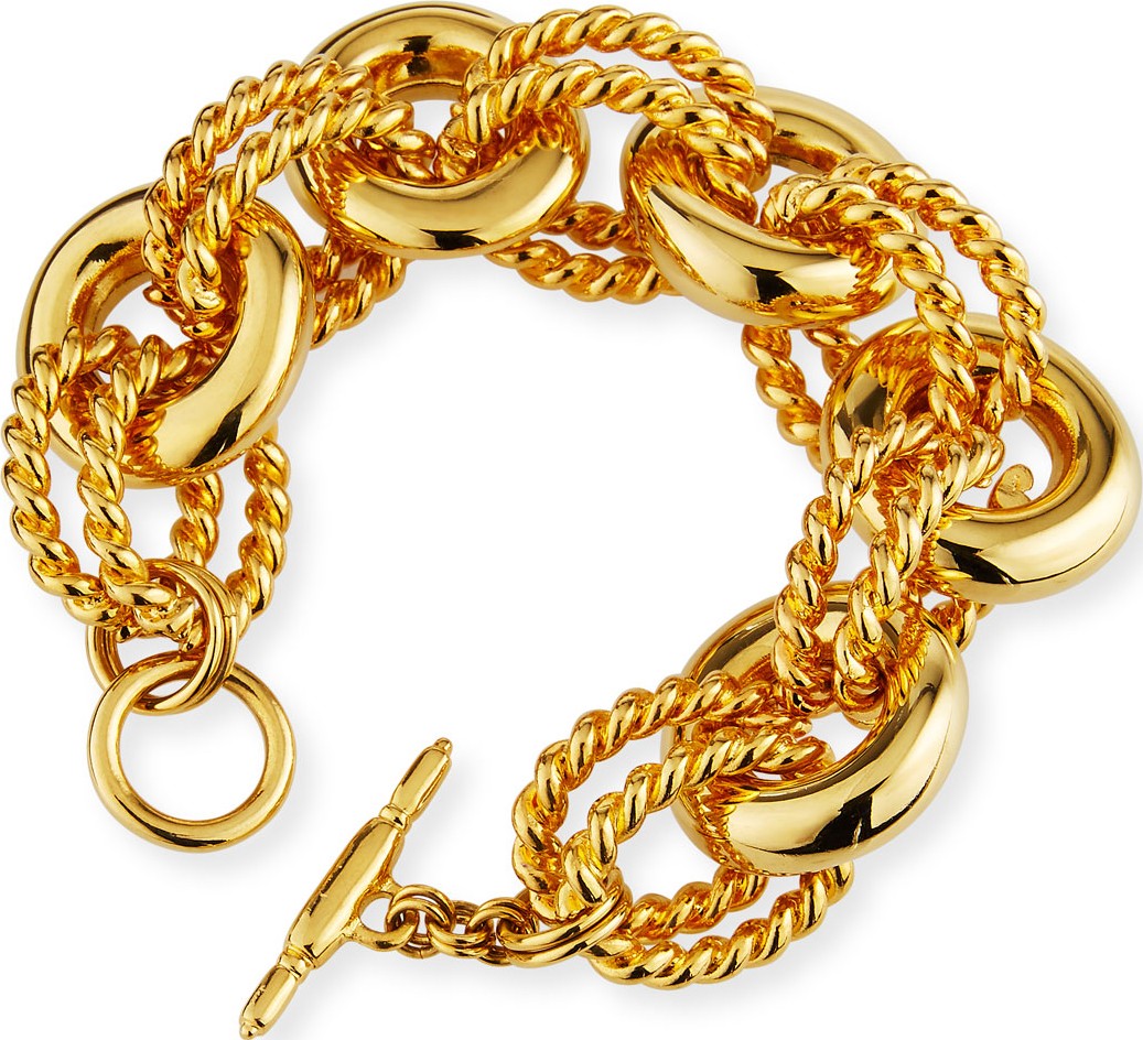 Kenneth Jay Lane Textured-Link Bracelet