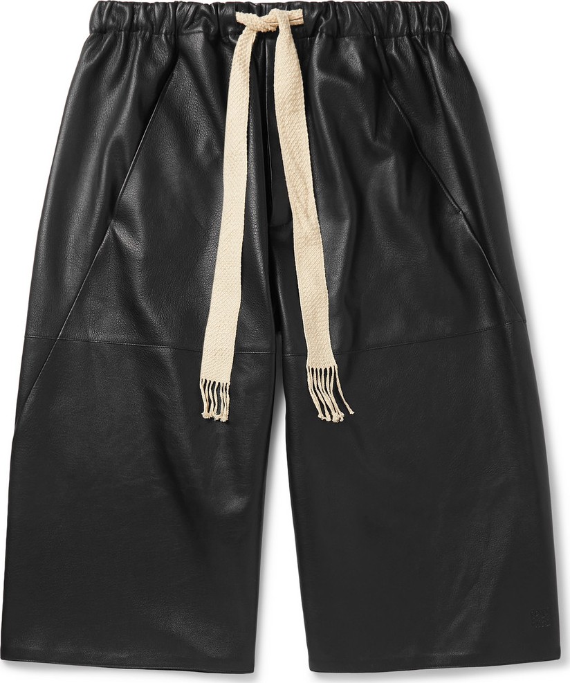 LOEWE Leather Drawstring Shorts