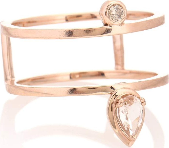 Anna Sheffield Reverse Attelage 14kt gold and diamonds ring