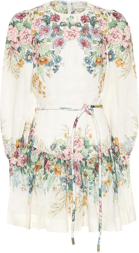 Zimmermann Wavelength floral linen minidress