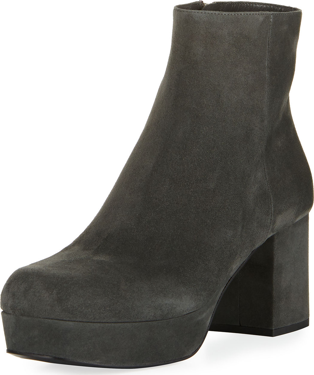 Prada Suede Platform Block-Heel Boot