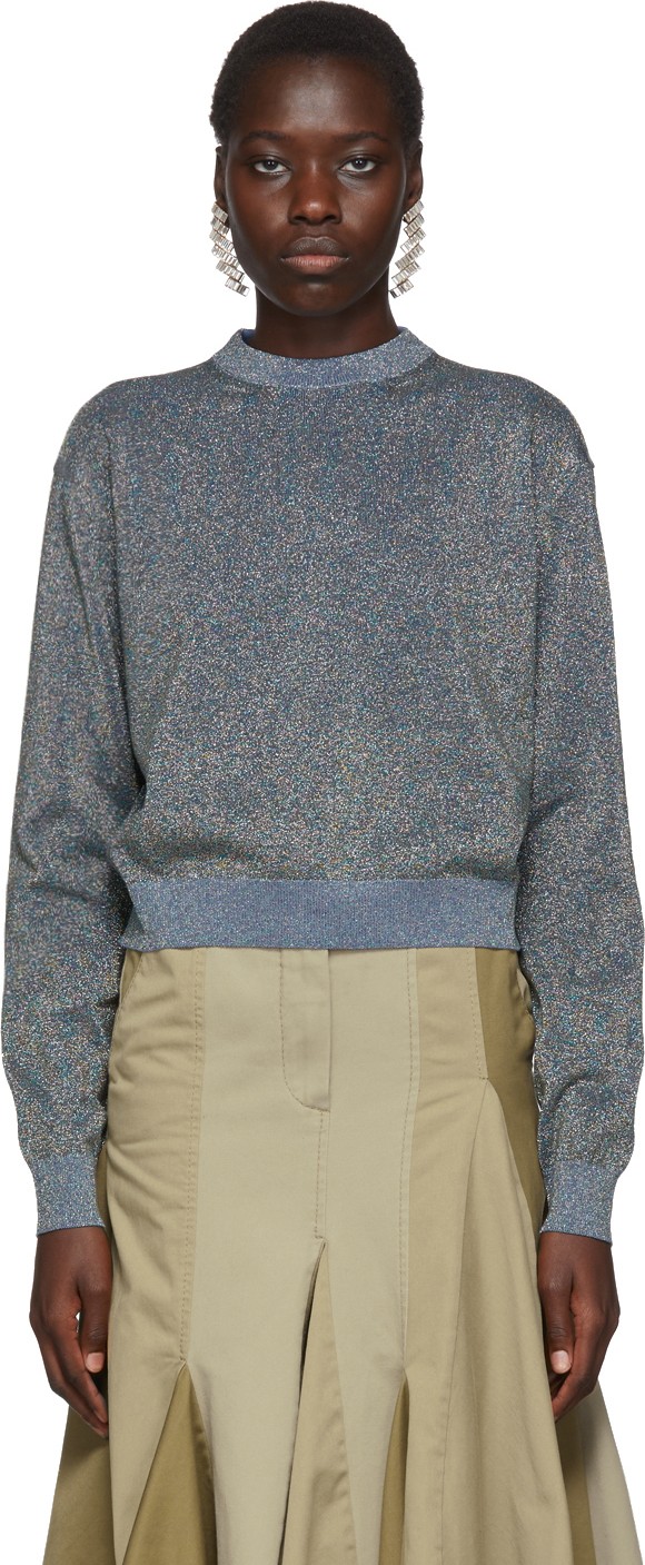 Lanvin Blue Lurex Sweatshirt