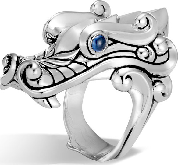 John Hardy Men's Legends Sapphire Dragon Ring