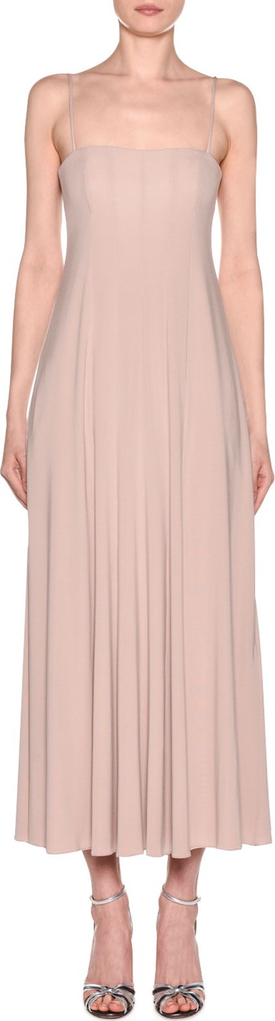 Giorgio Armani Square-Neck Matte Jersey Maxi Dress
