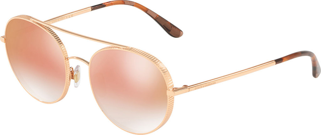 Dolce & Gabbana Round Metal Grosgrain Sunglasses